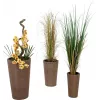 EUROPALMS India Juego de macetas decorativas, 3 tamaños, efecto piedra gris, interior/exterior 83011268