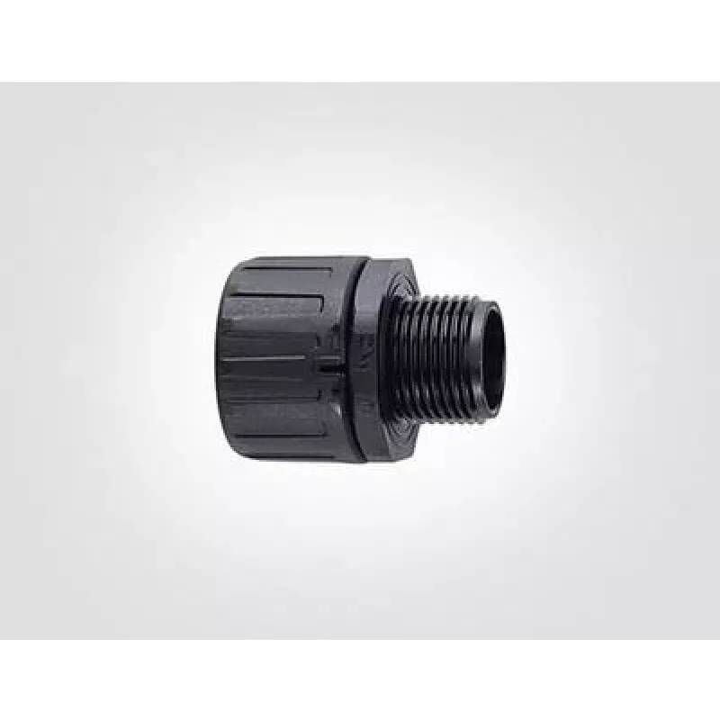 HellermannTyton HG25-S-M25 PA66 BK 10 conector recto, rosca M25, canal de 25 mm, negro