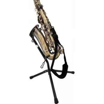 DIMAVERY correa para saxofón, tejido de nailon ajustable, gancho giratorio metálico, negro 26600436