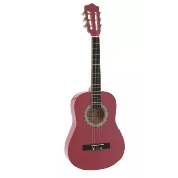 Dimavery AC-303 guitarra clásica 1/2 rosa con funda
