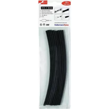 HellermannTyton HIS-3 set de tubo termorretráctil, 3:1, negro, 100 uds. 308-30310