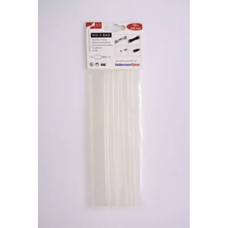 HellermannTyton HIS-3 set de tubo termorretráctil, 3:1, 12 mm / 4 mm, transparente, 10 uds. 308-31215