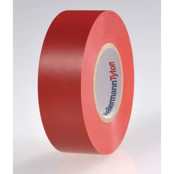 HellermannTyton HTAPE-FLEX15-25x25-PVC-RD cinta aislante eléctrica de PVC roja, 25 mm x 25 m, 0,15 mm de grosor 710-00134