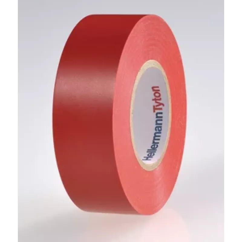 HellermannTyton HTAPE-FLEX15-25x25-PVC-RD cinta aislante eléctrica de PVC roja, 25 mm x 25 m, 0,15 mm de grosor 710-00134