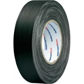 HellermannTyton HelaTape Tex cinta textil 19mm x 10m negra algodón-poliéster 712-00204