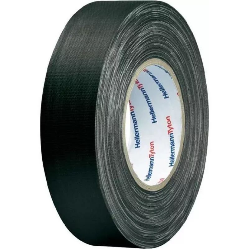 HellermannTyton HelaTape Tex cinta textil 19mm x 10m negra algodón-poliéster 712-00204