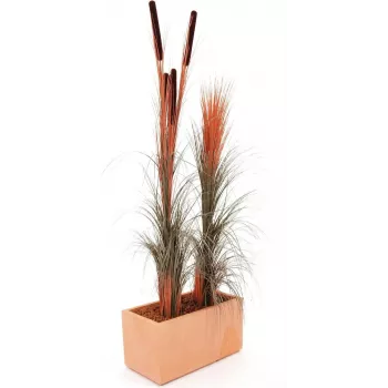 EUROPALMS hierba de caña artificial, marrón claro, 127 cm 82505852