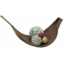 EUROPALMS bola de pino flocada decorativa, 15 cm, verde con acabado de nieve blanca 83500303