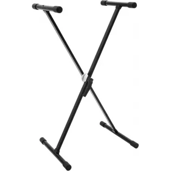 Dimavery SVT-1 soporte de teclado en X con cierre de palanca, altura ajustable, 20 kg de carga máx., negro
