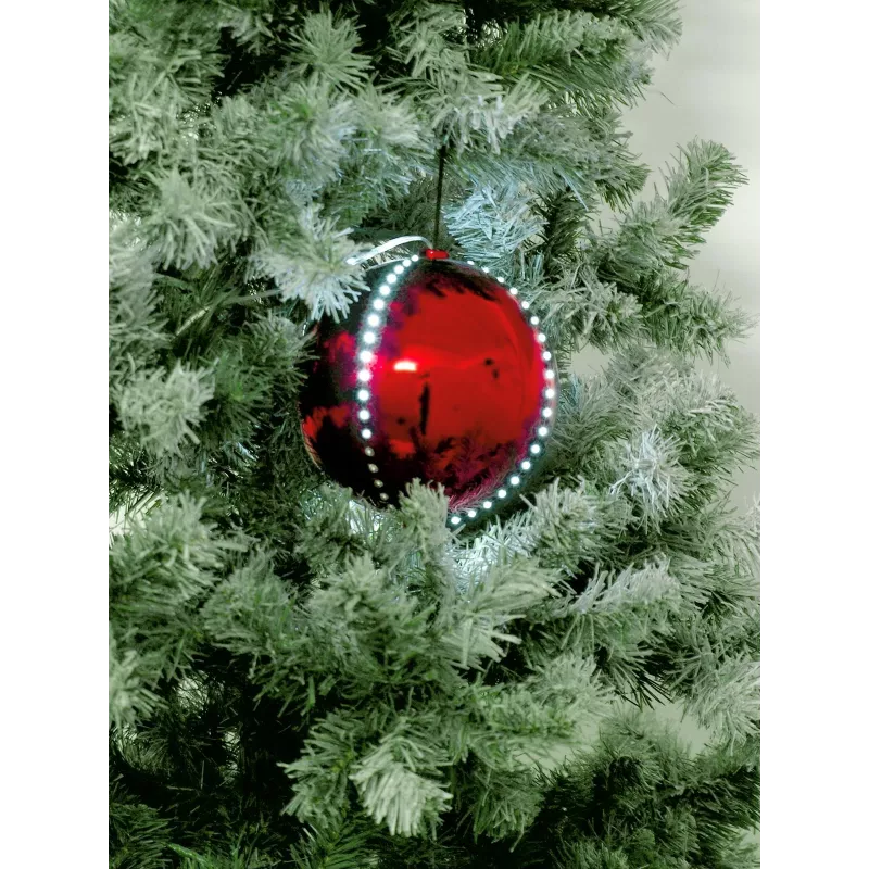 EUROPALMS bola de nieve LED 15cm, roja 83501243