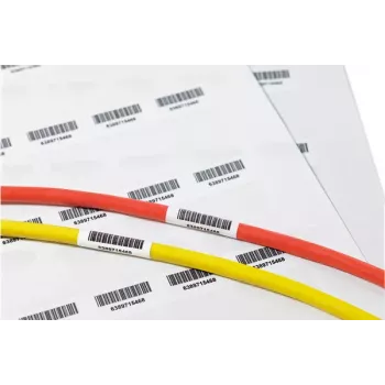 HellermannTyton 594-61104 T808 marcador de cables de poliéster, transparente/blanco, 25,4 x 38,1 mm, 1000 uds.