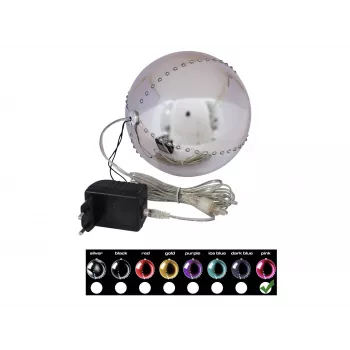 EUROPALMS bola de nieve LED 15cm, rosa 83501246