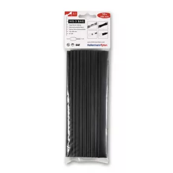 HellermannTyton HIS-3 set de tubo termorretráctil, 3:1, negro, 12 mm / 4 mm 308-31210