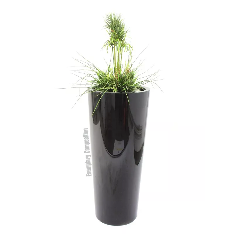 EUROPALMS arreglo de césped artificial, 90cm, verde, en maceta negra 82600137