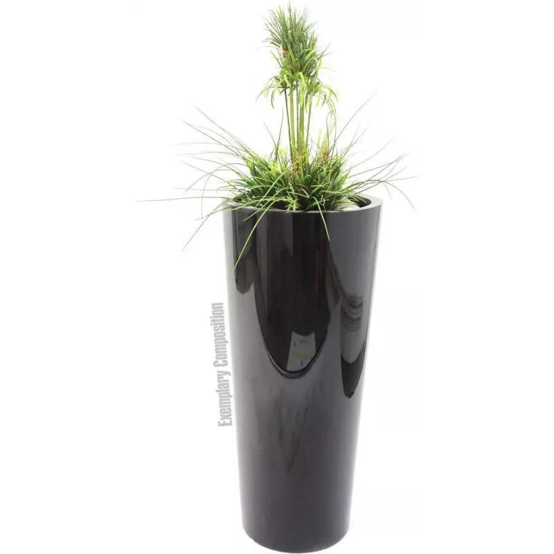 EUROPALMS arreglo de césped artificial, 90cm, verde, en maceta negra 82600137