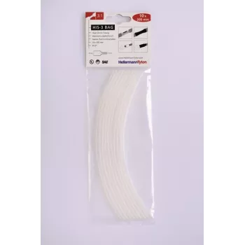 HellermannTyton HIS-3 tubo termorretráctil 3:1, 3 mm, negro, 20 cm, 10 unidades (308-30315)