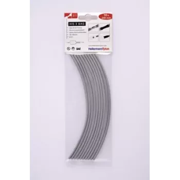HellermannTyton HIS-3 set de tubos termorretráctiles 3:1, 3 mm/1 mm, gris, 10 unidades 308-30313