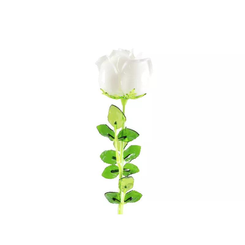 EUROPALMS Crystal Rose flor artificial, blanca, 81 cm, 12 unidades 82600208