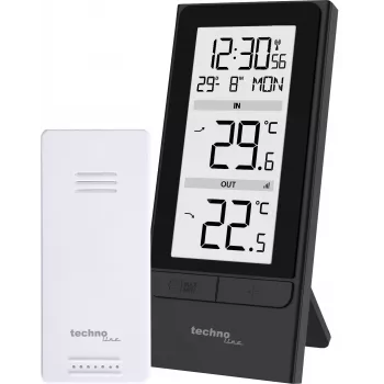 Technoline WS9787 estación meteorológica inalámbrica con sensor exterior, negro/plata