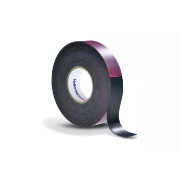 HellermannTyton HTAPE-POWER600-38x6.7-NR-BK (6.7) cinta aislante eléctrica autovulcanizante, 6,7 m x 38 mm, negra 711-10201