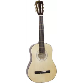 Dimavery AC-303 Guitarra de concierto 1/2 talla natural, mástil de okoume, tapa de tilo, escala 535 mm