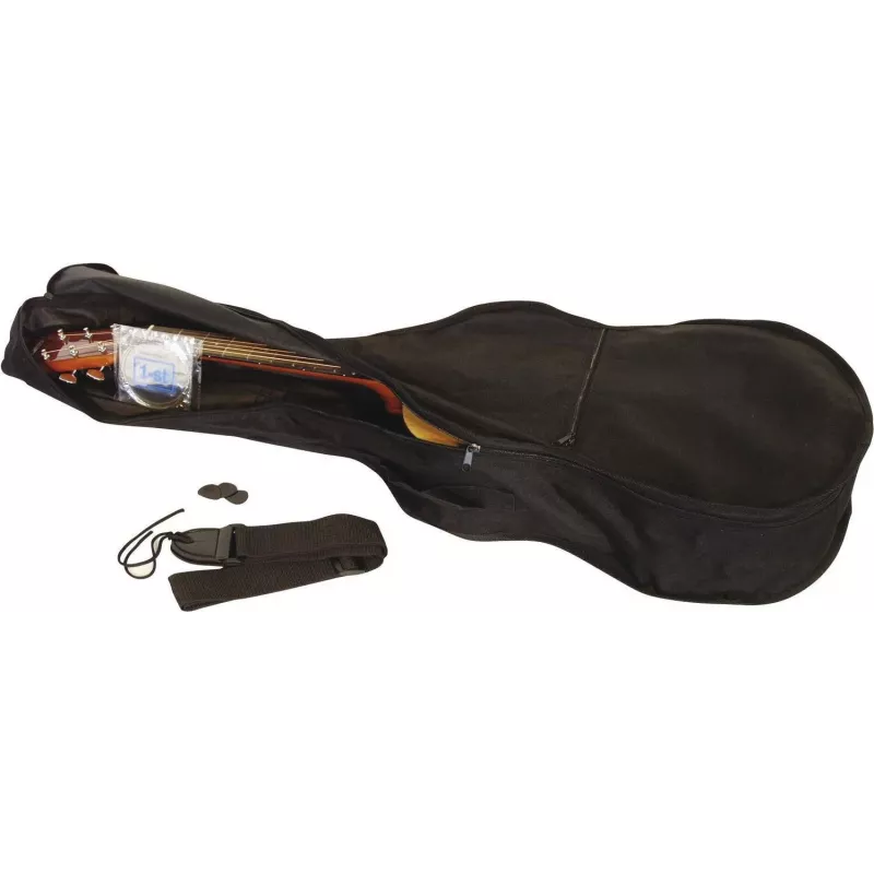 Dimavery AC-303 Guitarra de concierto 1/2 talla natural, mástil de okoume, tapa de tilo, escala 535 mm