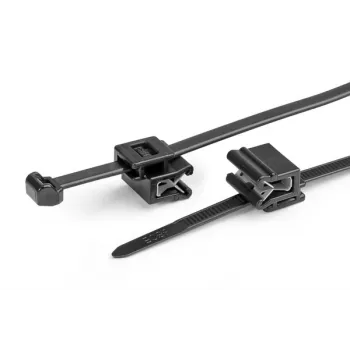 HellermannTyton T50ROSEC5A-PA66W-BK Bridas con clip, 200 mm x 4,6 mm, negras, 100 unidades 156-03219
