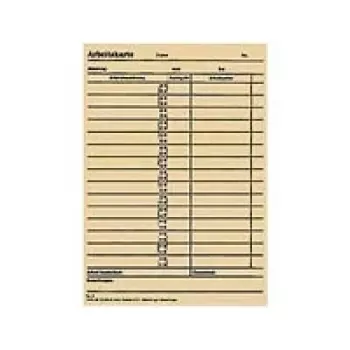 BÜRK MOBATILE Tarjeta de fichaje para reloj de control horario ZS 5200, 100 tarjetas, impresión verde sobre cartón blanco, 189 x 86 mm B01830040500