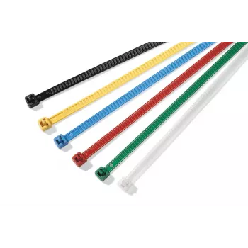 HellermannTyton LR55R-HS-BK-D1 brida negra termoestabilizada, 200mm x 4,6mm, pack de 100 131-55000