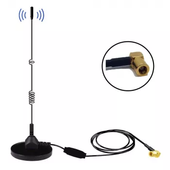 Midland Albrecht MAG31 Antena magnética DAB+ con amplificador, Banda III, cable de 3 m, conector SMB 62336