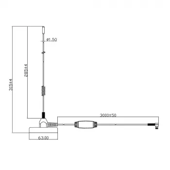 Midland Albrecht MAG31 Antena magnética DAB+ con amplificador, Banda III, cable de 3 m, conector SMB 62336