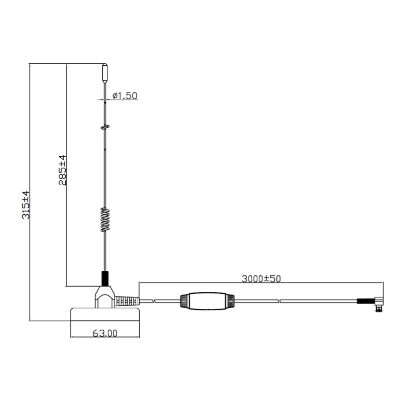 Midland Albrecht MAG31 Antena magnética DAB+ con amplificador, Banda III, cable de 3 m, conector SMB 62336