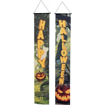 EUROPALMS Bandera de Halloween, bosque de fantasmas, set de 2, 30x180cm (80164207)