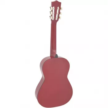 Dimavery AC-303 guitarra clásica talla 1/2 roja con funda, afinador, púas y correa para principiantes