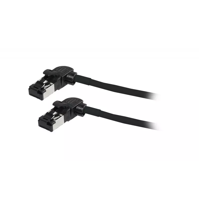 Cable de conexión slim SYNERGY21 S218115 CAT6A S/FTP, RJ45, 2m, negro, 500MHz, LSZH, conector giratorio