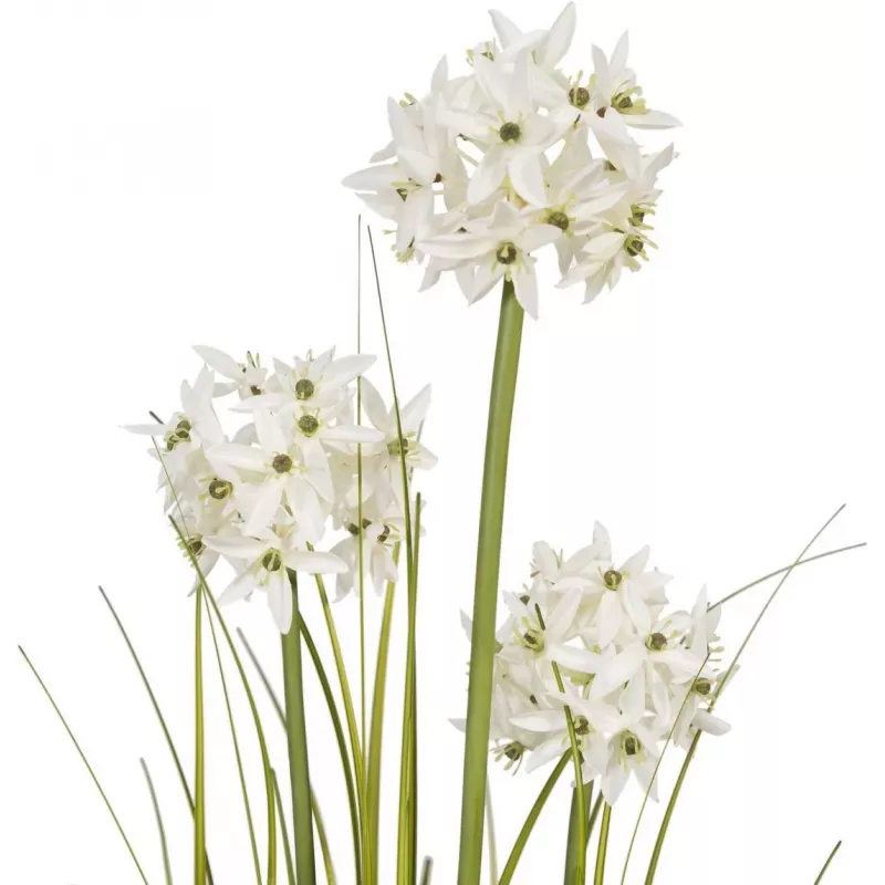 Planta artificial EUROPALMS hierba de ajo, blanca, 120 cm 82600169