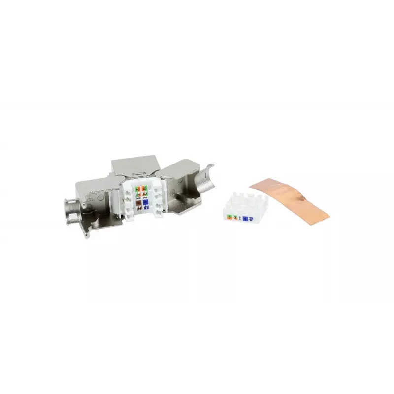 Módulo keystone SYNERGY21 S216378V3 CAT8.1 RJ45, slim-line corto, certificado GHMT, blanco