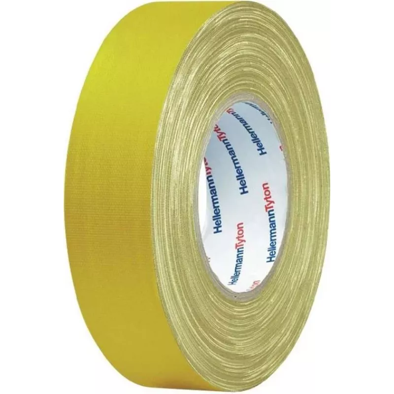 HellermannTyton HTAPE-TEX-19x10 Cinta multiusos de tela, amarilla, 19 mm x 10 m 712-00202