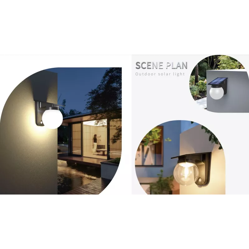 SYNERGY21 S21-LED-0250250 aplique de pared solar esfera transparente