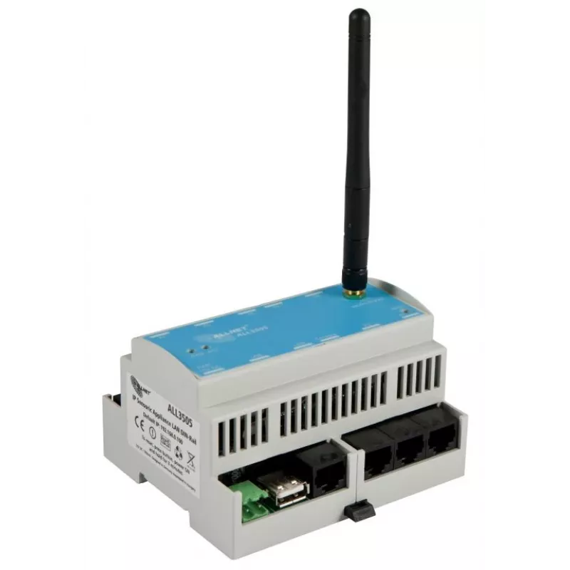 ALLNET ALL3505v2 controlador IP de automatización de edificios con 8 puertos de sensor, montaje en carril DIN