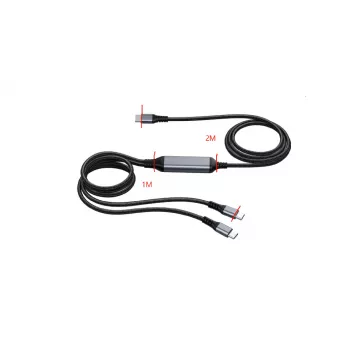 ALLNET divisor de carga USB-C PD 100W (70W+30W) solo para carga, negro S217890