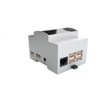 ALLNET carcasa de montaje en carril DIN para Raspberry Pi 4 Model B con ventana transparente, gris 25.0410000.RP4