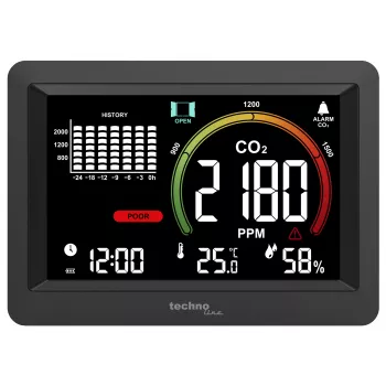 Technoline WL1028 Monitor de CO2 Monitor de calidad del aire con alarma Negro