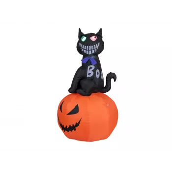 EUROPALMS Halloween Figura inflable gato con calabaza, 183cm 83316152