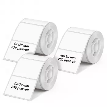 Olympia 6321 Rollos de etiquetas de papel térmico 40 mm x 30 mm blanco 690 etiquetas