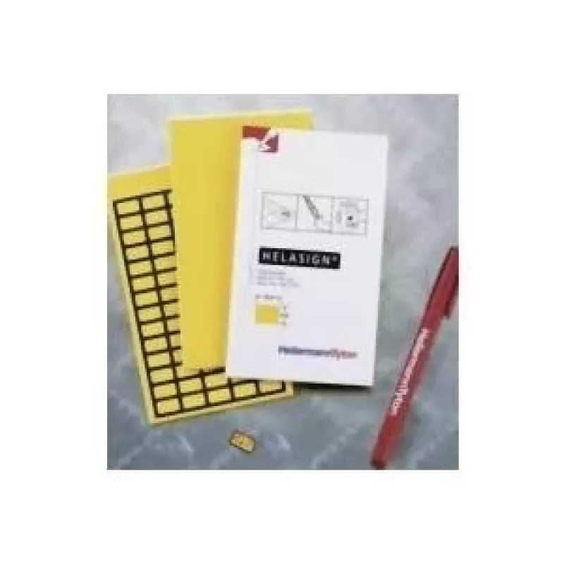 HellermannTyton 598-92427 etiquetas amarillas de vinilo despegables por transferencia térmica, 44 x 10 mm, 440 etiquetas