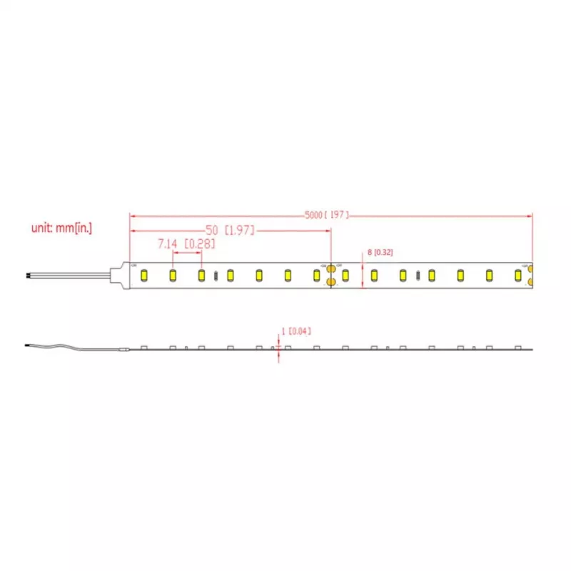 SYNERGY21 Tira LED flexible Blanco cálido DC24V 72W IP67 CRI>90 (S21-LED-B220010)