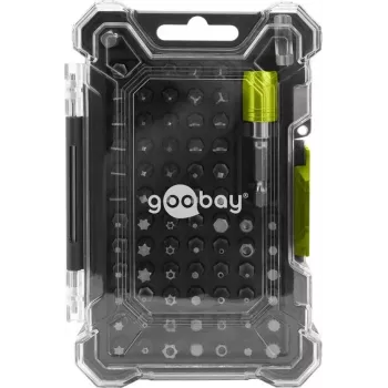 Goobay Tools set de 72 puntas de destornillador con portapuntas magnético de cambio rápido, puntas de acero S2, vástago hexagonal de 1/4