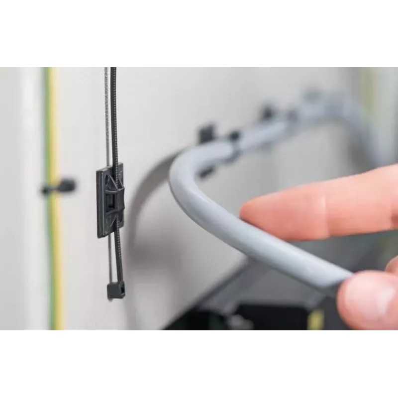 HellermannTyton QM40APT-I-PA66-BK base para bridas de cables, autoadhesiva/atornillable, PA66, negra, 40x40 mm, 1 ud. 151-01596