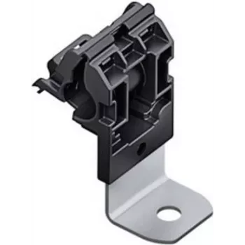 HellermannTyton 151-01643 RCA90SM6-PA66HIRHSUV/ST/ZN-BK clip en P con trinquete, fijación atornillada, PA66HIRHSUV, placa de acero galvanizado, negro